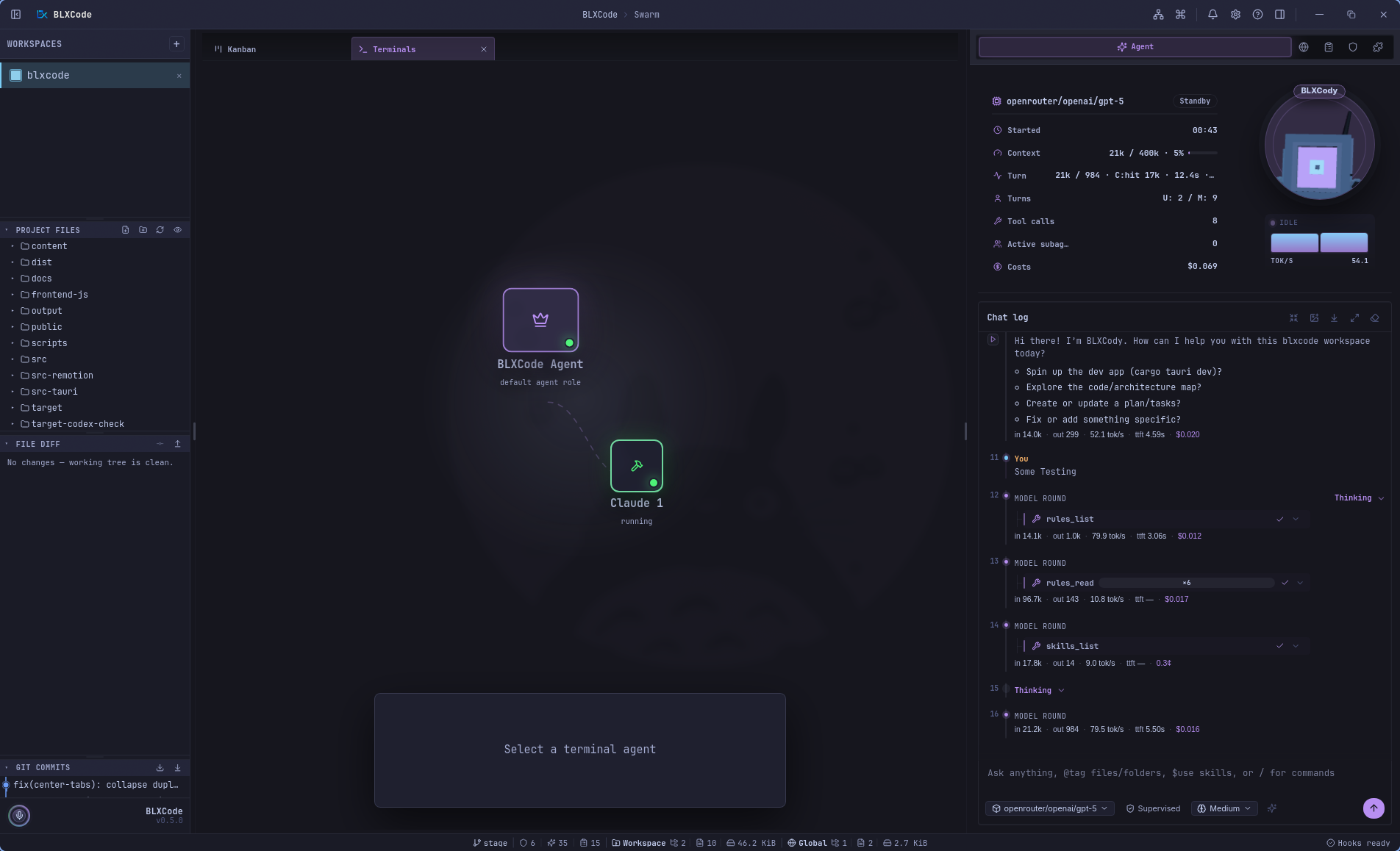 BLXCode swarm agent map
