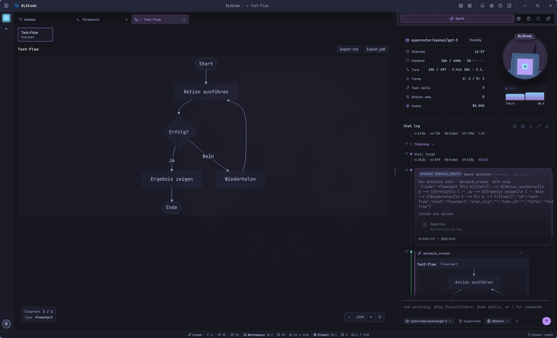 BLXCode workspace overview